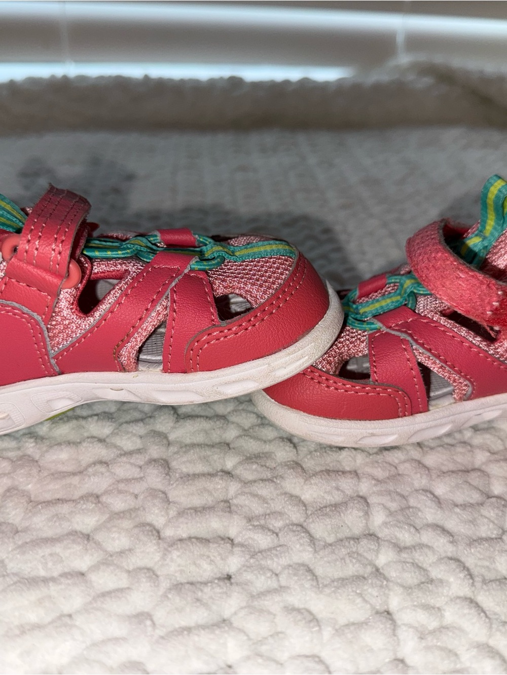 Kids Coral Pink Closed-Toe Sandals - Comfortable Active Wear